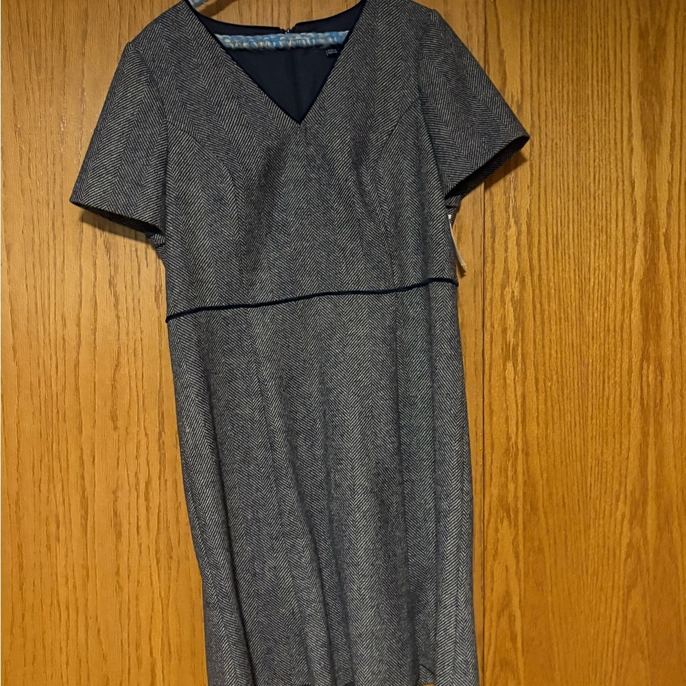 Boden navy herringbone Midi Dress